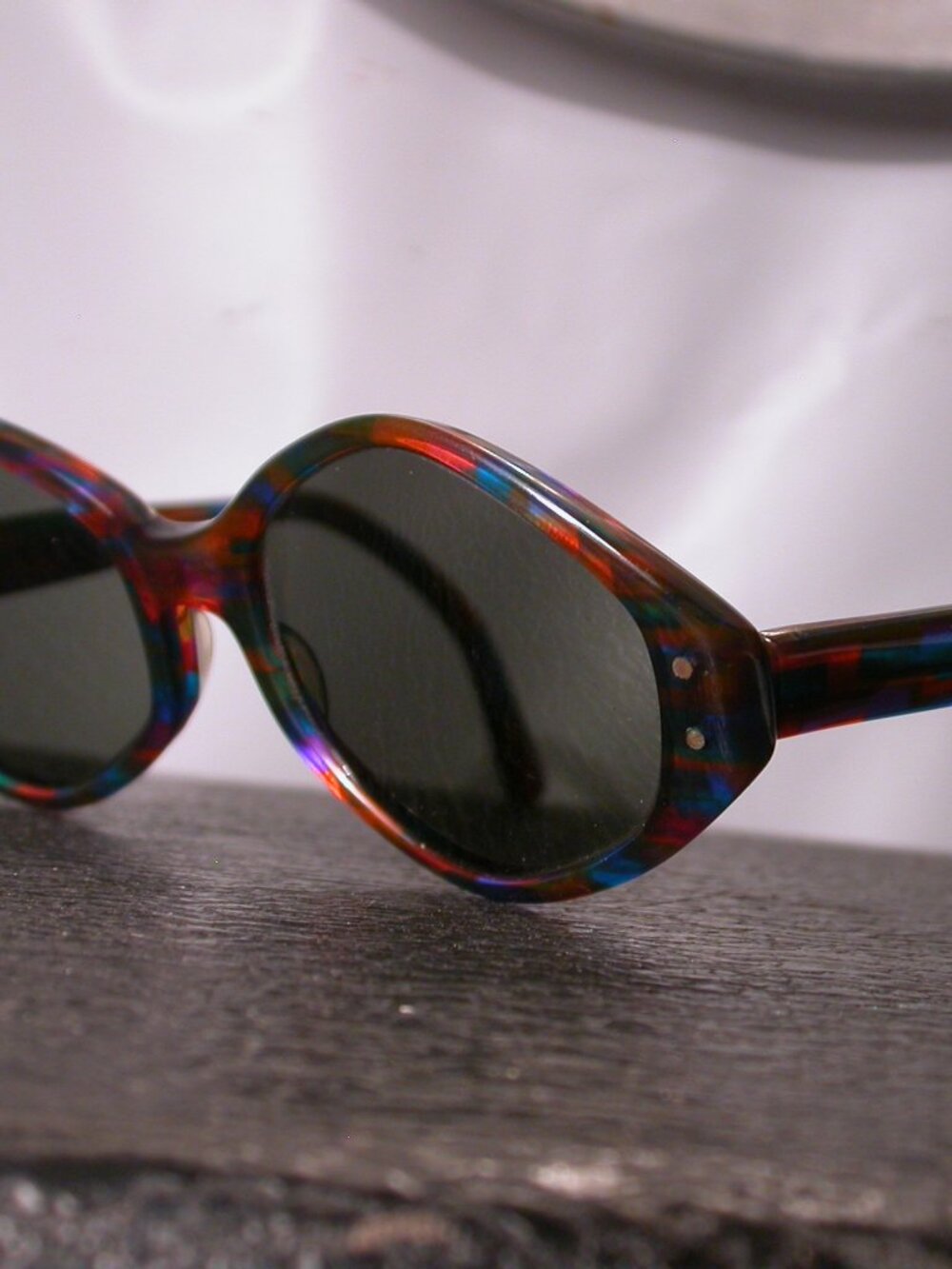 Vintage Artcraft Holiday Rainbow Mosaic Sunglasses Frames Made In USA